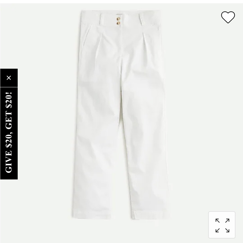 J Crew Pleated pant in garment-dyed chino size 00 NWT - Picture 4 of 9